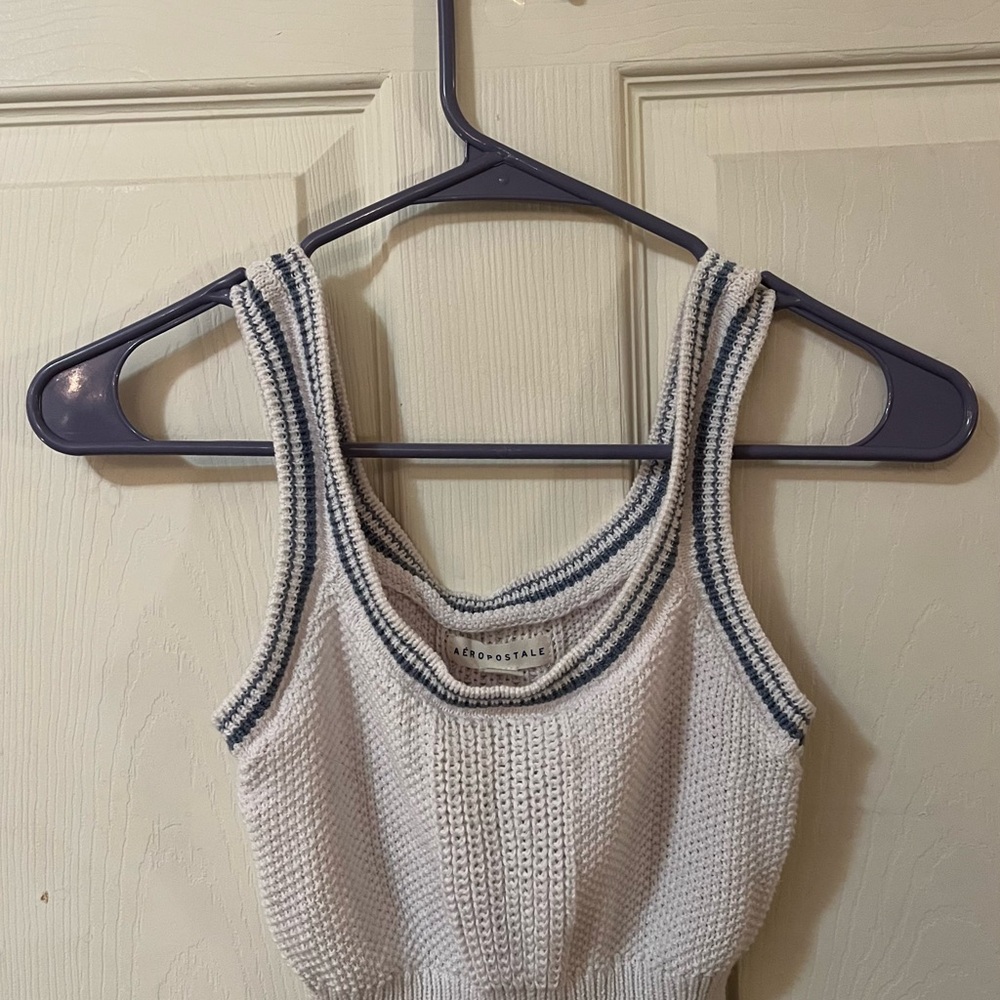 Aeropostale White Knit Tank Top